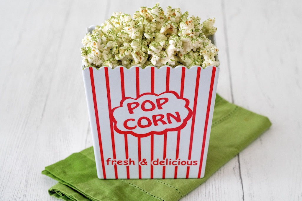 Movie Night Matcha Popcorn Recipe | Paromi Tea