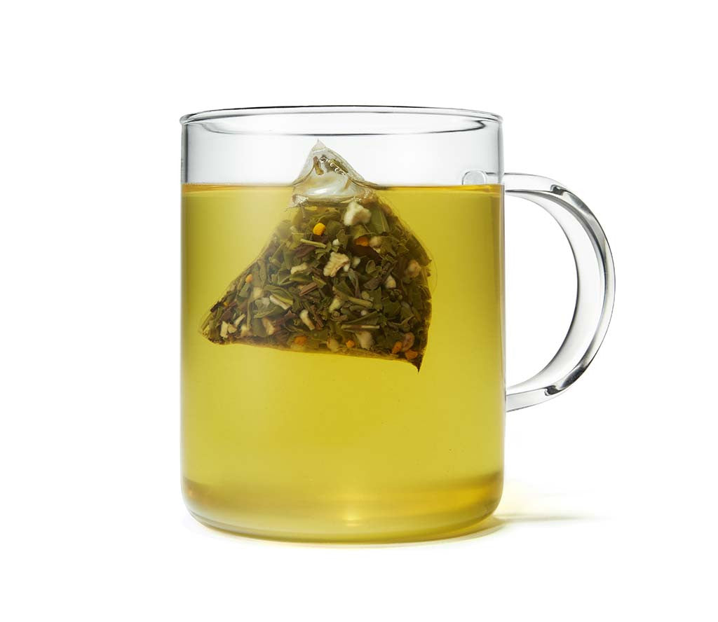 Organic Turmeric Ginger Green Tea, Full Leaf, in Pyramid Tea Bags