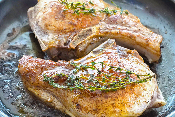 Paromi Tea Brined Pork Chops with Cabbage and Apple Slaw Video