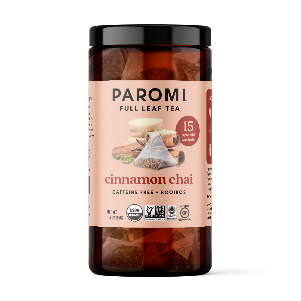 Organic Cinnamon Chai Rooibos Tea, Caffeine Free, in Pyramid Tea Bags