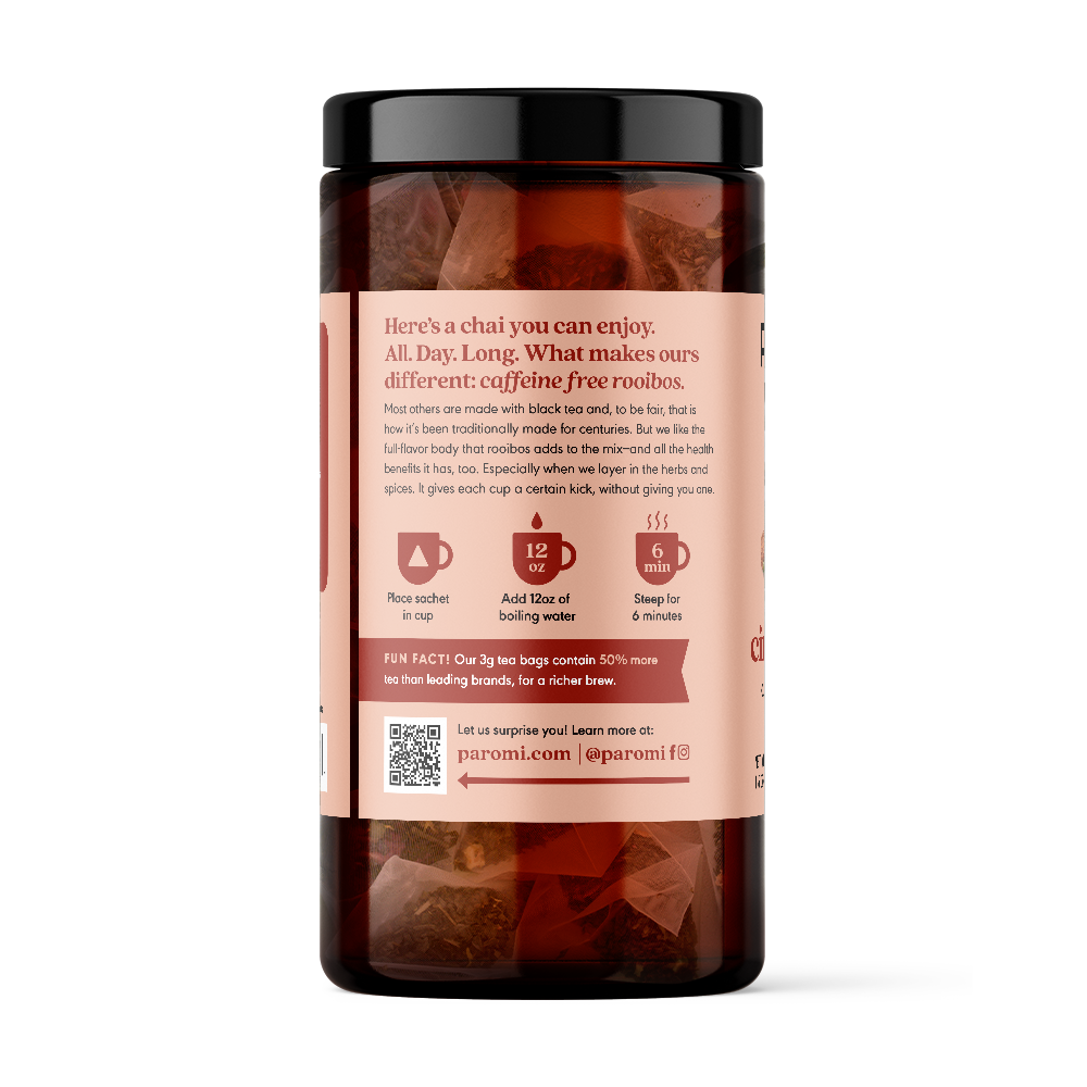 Cinnamon Chai Tea Caffeine-Free, Rooibos-based and Organic, in Cinnamon Chai Tea Caffeine-Free, Rooibos-based and Organic, in