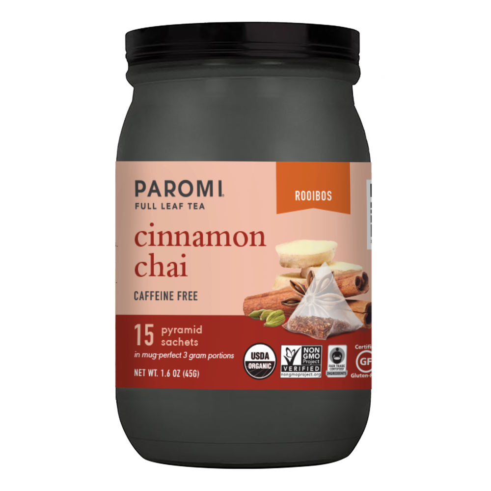 Organic Cinnamon Chai Rooibos Tea, Caffeine Free, in Pyramid Tea Bags
