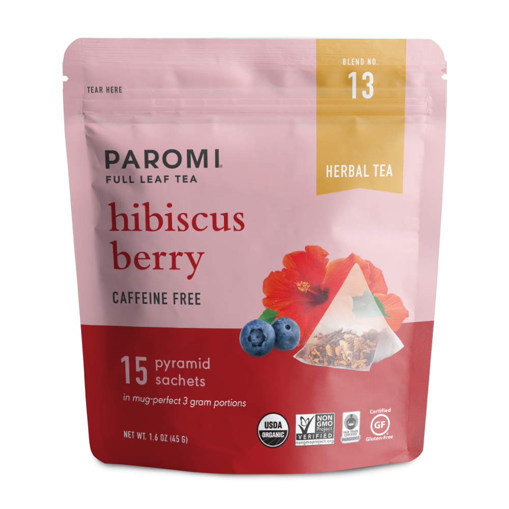 Organic Hibiscus Herbal Caffeine Free Pyramid Bags