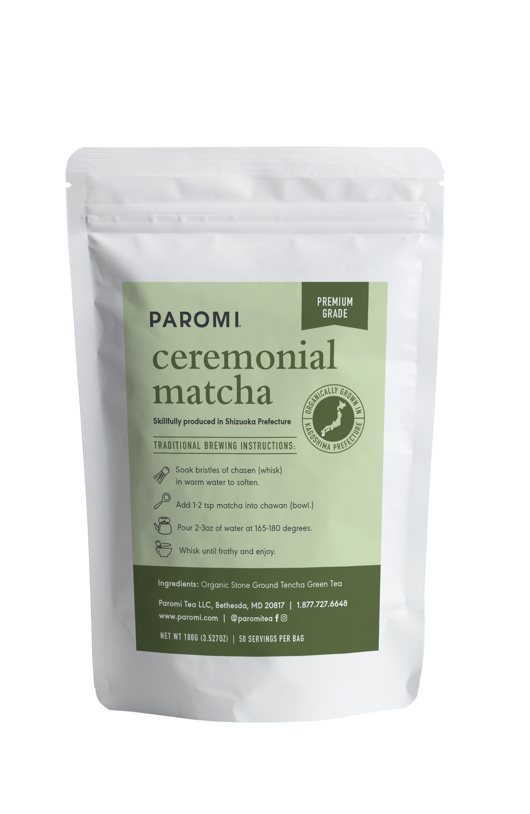 Organic Matcha Premium Grade, Stone Ground Japanese Tencha Green Organic Matcha Premium Grade, Stone Ground Japanese Tencha Green