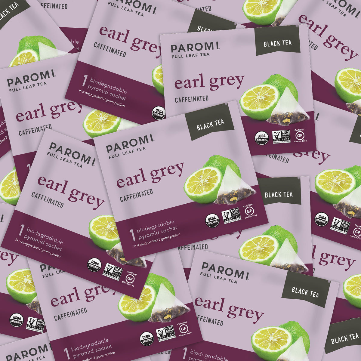 Organic Earl Grey Black Tea, Full Leaf, in Pyramid Tea Bags