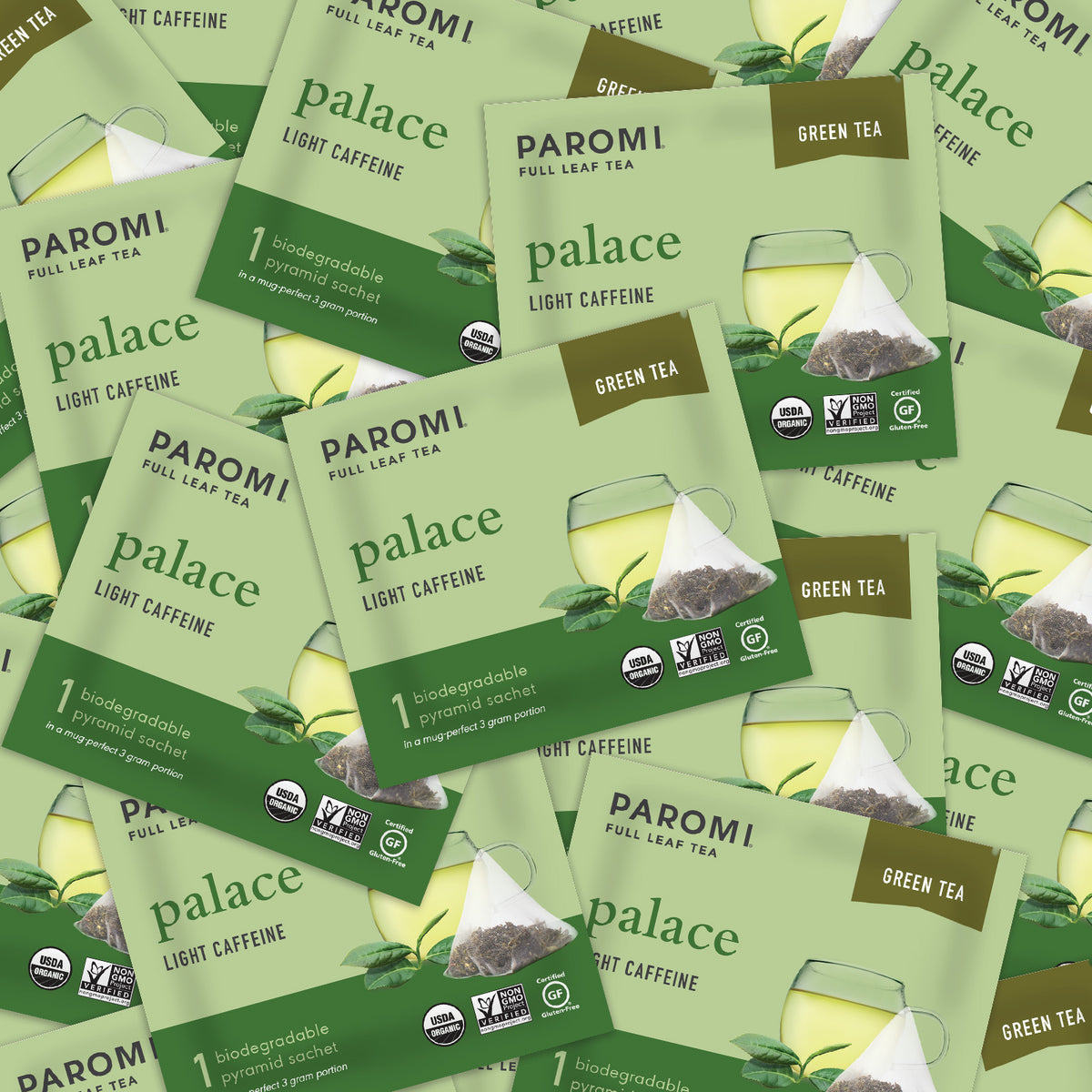 Organic Palace Green Tea, Full Leaf, in Pyramid Tea Bags