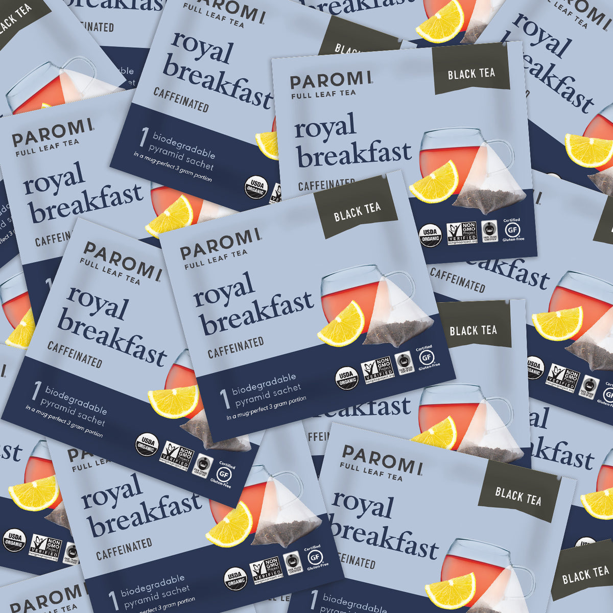 Organic Royal Breakfast Black Tea, Full Leaf, in Pyramid Tea Bags